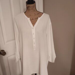 Grand & Greene Ladies White Long Sleeve blouse 1X